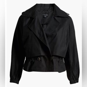 Universal Standard Cropped Trench Coat Double Breasted